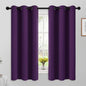 Yakamok Blackout Curtains Room Darkening Thermal Insulated Grommet Top Solid Window Curtains for Living Room, 42W x 63L,Purple,2 Panels