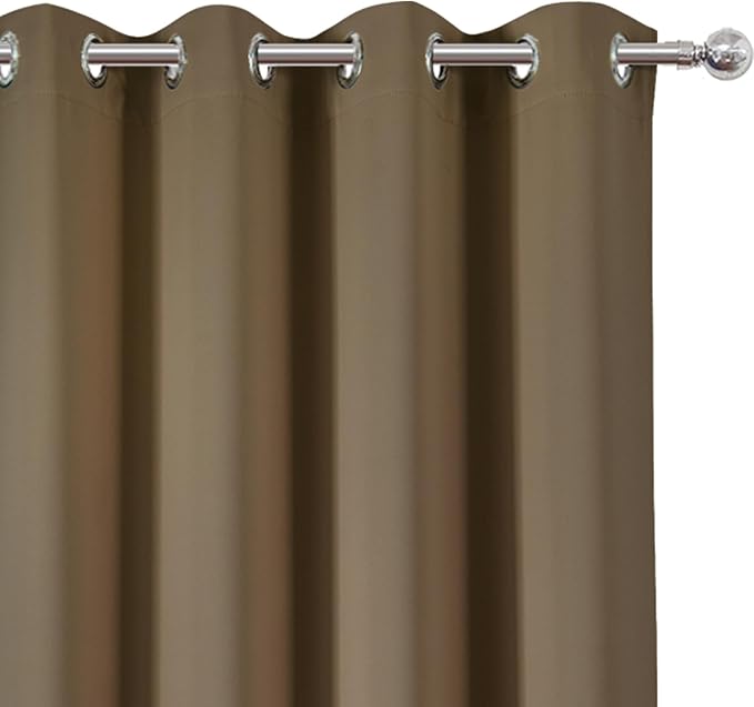 LEMOMO Brown Thermal Blackout Curtains/52 x 45 Inch/Set of 2 Panels Room Darkening Curtains