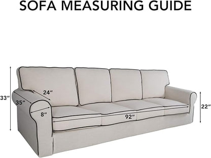 PureFit Super Stretch 4 Seater Sofa Slipcover – Spandex Non Slip Soft Couch Sofa Cover, Washable Furniture Protector with Non Skid Foam and Elastic Bottom for Kids, Pets （XX Large, Red）
