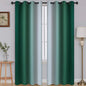 SimpleHome Ombre Room Darkening Curtains for Bedroom, Gradient Dark Green to Grey White Light Blocking Thermal Insulated Grommet Window Curtain/Drapes for Living Room,2 Panels, 52x84 inches Length