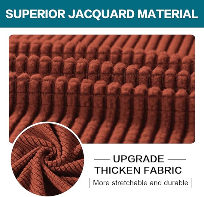 Turquoize 4 Piece Sofa Covers for 3 Cushion Couch Sofa Slipcover Soft Couch Cover for Dogs-Washable Sofa Furniture Covers with 3 Individual Large Cushion Covers (XL Sofa, Rust)