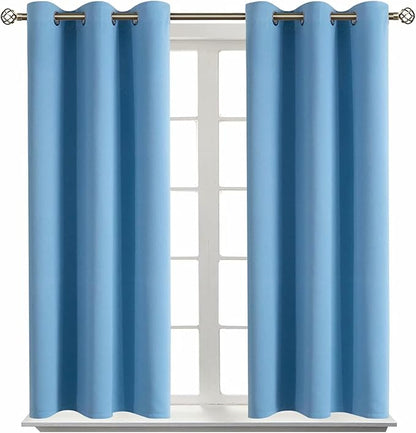 BGment Room Darkening Curtains 45 Inches Long - Grommet Thermal Insulated Drapes Window Treatment Curtains for Bedroom, 2 Panels, 38 x 45 Inch, Sky Blue