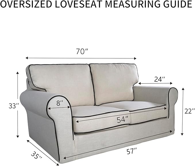 PureFit Super Stretch Sofa Slipcover – Spandex Non Slip Soft Couch Sofa Cover, Washable Furniture Protector with Non Skid Foam and Elastic Bottom for Kids, Pets (Oversized Loveseat, Camel)