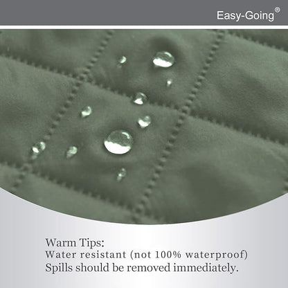 Easy-Going Recliner Chair Slipcover Reversible Sofa Cover Water Resistant Couch Cover Furniture Protector with Elastic Straps for Pets Dog (Recliner 22 inch, Greyish Green/Beige)