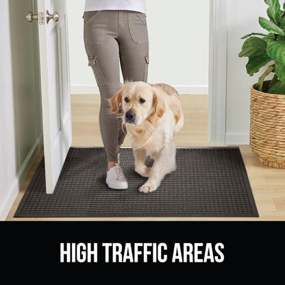 GORILLA GRIP® Ultra Absorbent Front Door Mat Outside Entrance, Traps Dirt and Moisture, HydroABSORB Indoor Outdoor Doormat Holds 1.7 Cups Water, Stain and Fade Resistant Welcome Mat, 29x17 Charcoal