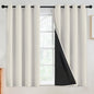 SimpleHome 100% Blackout Curtains for Bedroom,Thermal Insulated Cream Grommet Window Drapes Room Darkening Curtains for Living Room with Black Back,52 x 54 Inch,2 Panels