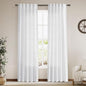 Nanspring White Linen Curtains 84 Inch Length 2 Panels Set for Living Room Back Tab Light Filtering Semi Sheer Curtain for Bedroom Farmhouse Drapes, 40x84 Inch, 2 Panels