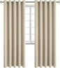 BGment Room Darkening Curtains 84 Inches Long - Grommet Thermal Insulated Drapes Window Treatment Curtains for Bedroom, 2 Panels, 70 x 84 Inch, Beige