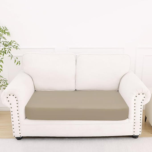 Smiry Printed Couch Cushion Covers, Stretch Soft Couch Covers for Sofa, Washable Non-Slip Sofa Slipcover Furniture Protector for Indoor and Outdoor (Medium,Taupe)