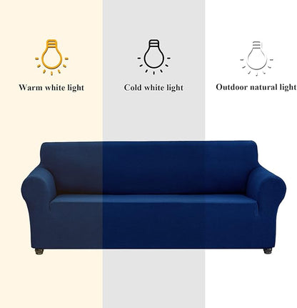 Joccun Stretch Loveseat Couch Cover, 1-Piece Sofa Cover for 2 Cushion Couch Spandex Jacquard Washable Furniture Protector Cover for Living Room,Kids,Pets（Loveseat,Classic Blue）