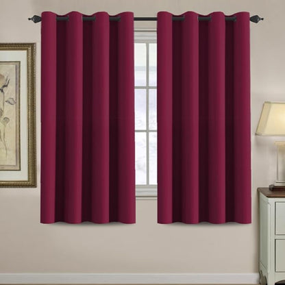 H.VERSAILTEX Blackout Curtains for Living Room/Bedroom Ultra Soft and Smooth Thermal Insulated Grommet Red Blackout Curtains for Christmas, 52 by 63 inch Long - Single Panel