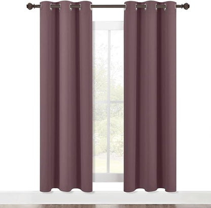 NICETOWN Modern Blackout Curtains Noise Reducing, Thermal Insulated and Privacy Room Darkening Drape Panels for Boy's Guest Room Door Window (Dry Rose, 2 Panels, W42 x L72 -Inch)