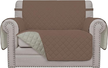 Easy-Going Oversized Chair Sofa Slipcover Reversible Sofa Cover Water Resistant Couch Cover Furniture Protector Cover with Elastic Straps for Pets Dog (Oversized Chair, Brown/Beige)