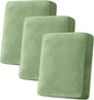 Couch Cover Stretch Velvet Sofa Cushion Cover 3-Piece - Elastic Washable Slipcover for Seat or Backrest, Couch Seat Covers for Sofas (Avocado Green)