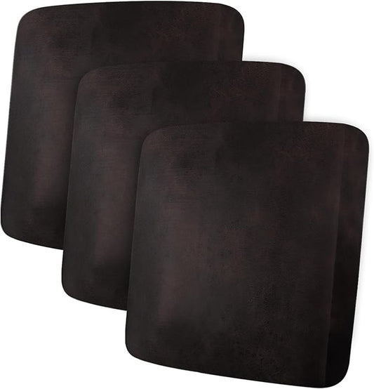 Leather Look Couch Cushion Covers Sofa Seat Slipcovers Sets Couches Furniture Protector for Sectional Armchair Loveseat Pets Kids Stretch Spandex Fabric (3 Cushion Sofa, Chocolate)