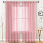 SpaceDresser Sheer Voile Window Treatment Rod Pocket Curtain Panels for Kitchen Bedroom Living Room Drapes Sunlight Filtering Privacy Semi Home Decor Assorted Colors Sizes (Blush, 52 W x 54 L)