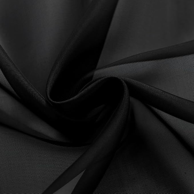 SpaceDresser Black Sheer Curtains 4 Panels Rod Pocket Semi-Sheer Curtain 108 Inches Long Light Filtering Voile Window Drapes for Bedroom Living Room Kitchen, Each 52W x 108L