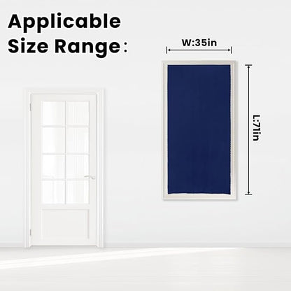 Self Adhesive Portable Blackout Curtains for Bedroom Easy to Install Window Thermal Lnsulated Kitchen Room Darkening Small Window Curtains, 35" W X 71" L, Navy Blue, 1 Panel