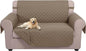 U-NICE HOME Loveseat Sofa Cover Reversible Couch Cover for Dogs with Elastic Straps Water Resistant Furniture Protector for Pets Couch Cover for 2 Cushion Couch (Loveseat, Taupe/Taupe)