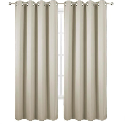 LEMOMO Blackout Curtains 52 x 90 Inch Long Light Beige Curtains Set of 2 Panels Room Darkening Curtains for Bedroom and Living Room