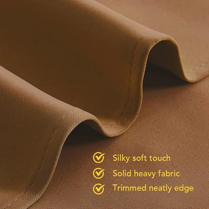 NICETOWN Sleek Blackout Curtains 72 inches Length for Windows, Noise Reducing and Block Draft Panels for Door Doorway Laundry Office Luxury Decor Theme (2 Panels, Gold Brown, W42 x L72 -Inch)