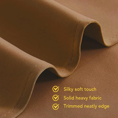 NICETOWN Sleek Blackout Curtains 72 inches Length for Windows, Noise Reducing and Block Draft Panels for Door Doorway Laundry Office Luxury Decor Theme (2 Panels, Gold Brown, W42 x L72 -Inch)