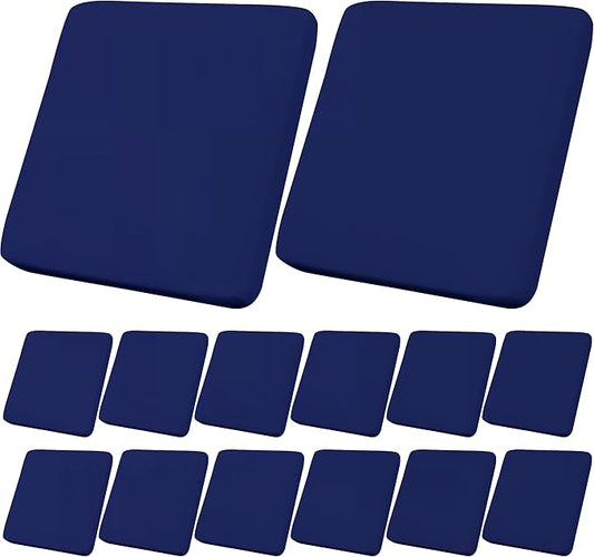 14Pcs Outdoor Cushion Covers, Patio Cushion Covers,Stretch Elastic Slipcovers, Replacement Washable & Reusable Furniture Protector for Patio Couch (Lake Blue,Cover Only)