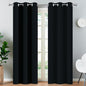 Yakamok Blackout Curtains Room Darkening Thermal Insulated Window Panels,Solid Grommet Top Drapes for Bedroom/Living Room(38Wx90L, Black, 2 Panels)