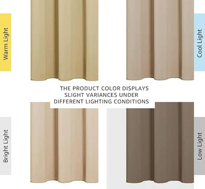 NICETOWN Room Darkening Curtain Panels for Cafe, Thermal Insulated Grommet Room Darkening Draperies/Drapes for Window (Biscotti Beige, 2 Panels, W34 x L45 inch)