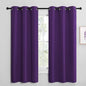 NICETOWN Kitchen Short Blackout Curtains, Home Decoration Thermal Insulated Solid Ring Top Blackout Curtains/Drapes for Bedroom(Set of 2, 42 x 68 Inch, Royal Purple)
