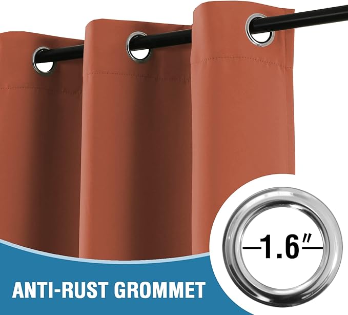 H.VERSAILTEX Doorway Curtain Blackout Closet Door Curtain Room Divider Window Treatment Curtain for Bedroom Thermal Insulated Privacy Drape Soundproof Grommet, 42 x 80 inches, 1 Panel, Orange