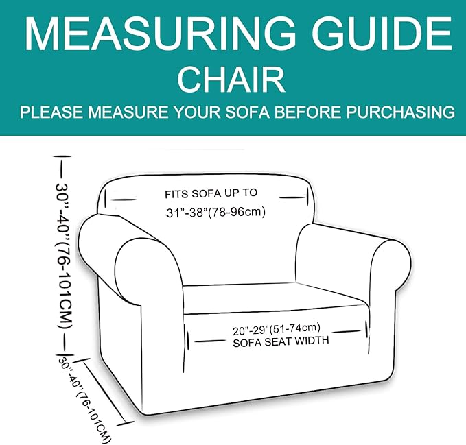 U-NICE HOME Recliner Chair Covers Stretch Couch Cover Sofa Cover Sofa Slipcover Furniture Protector for Chair Cover Pet Friendly(Armchair, Grey)