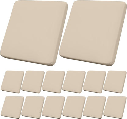 14Pcs Outdoor Cushion Covers, Patio Cushion Covers,Stretch Elastic Slipcovers, Replacement Washable & Reusable Furniture Protector for Patio Couch (Beige,Cover Only)