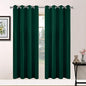 Yakamok Light Blocking Blackout Curtains， Thermal Insulated Room Darkening Drapes for Bedroom, Solid Grommet Top Window Curtains, 52x72 Inch, Dark Green, 2 Panels