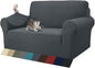 ZNSAYOTX 1 Piece Jacquard Couch Covers for 2 Cushion Couch High Stretch Loveseat Slipcover for Pets Dogs Anti Slip Love Seat Sofa Slipcover Furniture Protector (Loveseat, Dark Grey)