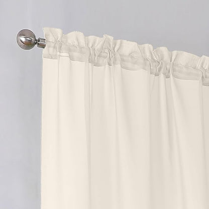 Simplebrand Cream Sheer Curtains 63 Inch Length 2 Panels, Rod Pocket Solid Color Window Sheer Curtain Panels, Elegant Curtains & Drapes for Living Room, Bedroom 2 Panels (Cream, 42" W x 63" L)