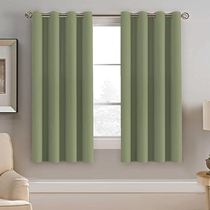 H.VERSAILTEX Blackout Curtain for Living Room Thermal Insulated Window Treatment Curtain Extra Long 63 inch Length Energy Saving Solid Grommet Top Blackout Drape, One Panel, Sage, 52" W x 63" L