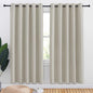 NICETOWN Natural Blackout Draperies Curtains for Kids Room, Window Treatment Thermal Insulated Solid Grommet Blackout Drape Panels for Bedroom (Set of 2, 70 by 72 inches)