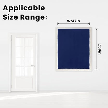 Self Adhesive Portable Blackout Curtains for Bedroom Easy to Install Window Thermal Lnsulated Kitchen Room Darkening Small Window Curtains, 47" W X 59" L, Navy Blue, 1 Panel