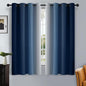 SimpleHome Ombre Room Darkening Curtains for Living Room, Light Blocking Gradient Blue to Greyish White Thermal Insulated Grommet Window Curtains/Drapes for Bedroom, 2 Panels, 52x63 inches Length