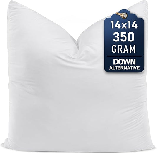 Utopia Bedding Throw Pillows (Set of 1, White) – 14 x 14 Inches Down Alternative Pillows for Bed, Sofa, and Couch - Fluffy Decorative Stuffer Pillow for Indoors & Outdoors