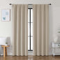 Simplebrand Ava Biscotti Beige Blackout Curtains for Bedroom 84 Inch Length 2 Panels Set, Solid Thermal Insulated Privacy Nursery Window Treatment Curtains Blackout Drapes, W40 x L84 Inch