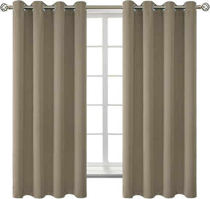 BGment Room Darkening Curtains 63 Inches Long - Grommet Thermal Insulated Drapes Window Treatment Curtains for Bedroom, 2 Panels, 52 x 63 Inch, Cocoa