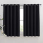 NICETOWN Bathroom Blackout Curtains and Drapes, Black Solid Thermal Insulated Grommet Blackout Drapery Panels for Window (2 Panels, 70 inches Wide by 63 inches Long, Black)
