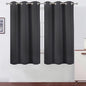 LEMOMO Blackout Curtains 42 x 63 inch/Dark Grey Curtains Set of 2 Panels/Thermal Insulated Room Darkening Bedroom Curtains