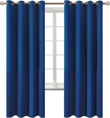 BGment Blackout Curtains for Bedroom - Grommet Thermal Insulated Room Darkening Curtains for Living Room, 52 x 72 Inch, 2 Panels, Royal Blue