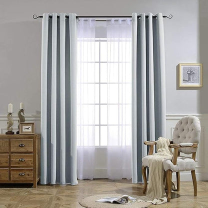 NICETOWN Room Darkening Curtain Panels - Home Fashion Ring Top Thermal Insulated Room Darkening Curtains for Bedroom/Nursery (Greyish White=Light Grey, 2 Panels, 52 inches W x 95 inches)