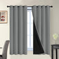 Yakamok Dove Grey 100% Blackout Curtains, Thermal Insulated Total Blackout Drapes for Bedroom, Heat Blocking Window Curtains for Living Room(52Wx63L, 2 Panels)