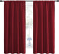 NICETOWN Christmas Burgundy Blackout Curtains and Drapes - Thermal Insulated Solid Rod Pocket Blackout Draperies/Panels for Gift (1 Pair, 42 by 63 inches, Burgundy Red)