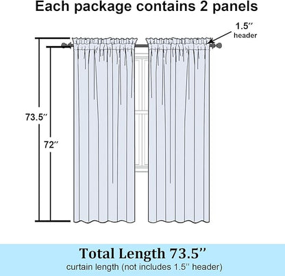 Simplebrand Hunter Green Sheer Curtains 72 Inches Long 2 Panels for Living Room, Rod Pockets Airy Window Treatments Voile Sheer Curtains Panels Lightweight for Front Back Patio Glass Door, 42" Width